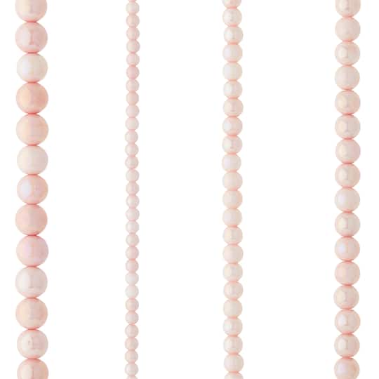 Pink Marble Glass Round Beads by Bead Landing™
